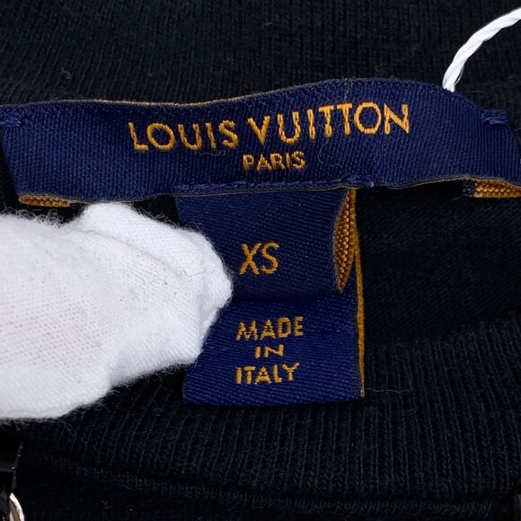 LOUIS VUITTON Black Cotton T-Shirt With Chain Detail & Logo Print XS Made In Ita - Picture 3 of 8